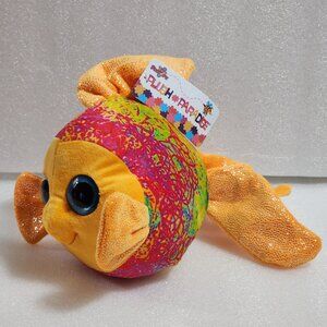 Toy Factory Plush Paradise Big Eye Critter FISH Orange Multicolor Toy 10" New